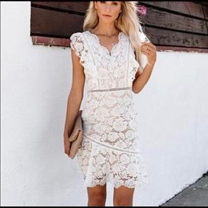 Vici white floral lace dress